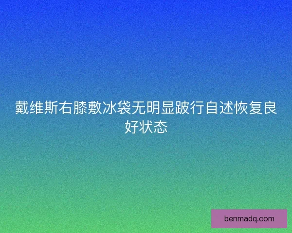 戴维斯右膝敷冰袋无明显跛行自述恢复良好状态