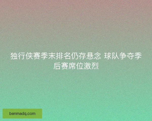 独行侠赛季末排名仍存悬念 球队争夺季后赛席位激烈